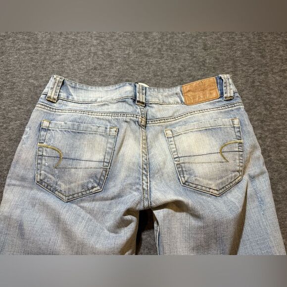American Eagle Vtg Boyfriend 77 jeans womens 6 Bootcut Y2K light distressed - Picture 5 of 12
